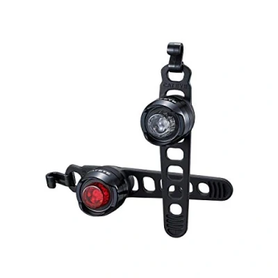 Imagen de CatEye Juego de Luces Negras pulidas Delanteras y traseras Orb: Elegante, Compacto, Larga duración la batería, Montaje versátil Duradero