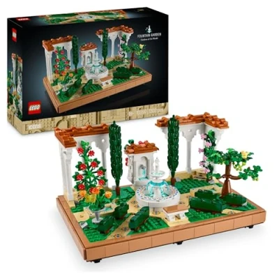 Imagen de LEGO Icons Jardín con Fuente Maqueta para Adultos Plantas y Flores Artificiales: Caléndula, Buganvilla, Geranio, Decoración el Hogar, Figura de Pájaro, Regalo Mujeres Hombres 10359