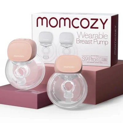 Imagen de Momcozy S9 Pro Sacaleches Electricos Actualizados, Manos Libres con Pantalla LED, Extractor de Leche Eléctrico Portátil 2 Modos y 9 Niveles (Pink, Pack)