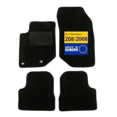 Imagen de DBS Alfombrillas A Medida para 208/2008 con Clips Antideslizantes Coche 4 Piezas