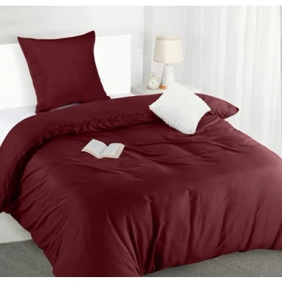 Imagen de Utopia Bedding Funda Nordica Cama 90 Microfibra Juego de Edredon 135x200 cm y 1 Almohada 80x80 (Borgoña)