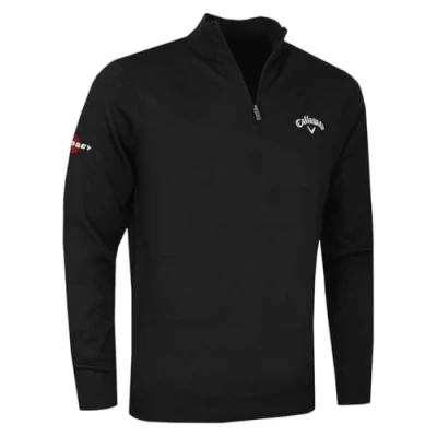 Imagen de Callaway 1/4 Zip Blend Merino Sweater Jersey, Negro (Negro 019), Large (Tamaño del Fabricante:L) para Hombre