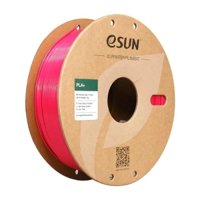 Imagen de eSUN Filamento PLA+ 1.75mm, Mejorado Tenacidad Impresora 3D PLA Plus, Precisión Dimensional +/ 0.03mm, 1KG Carrete (2.2 LBS) para de Impresión 3D, Rojo Claro