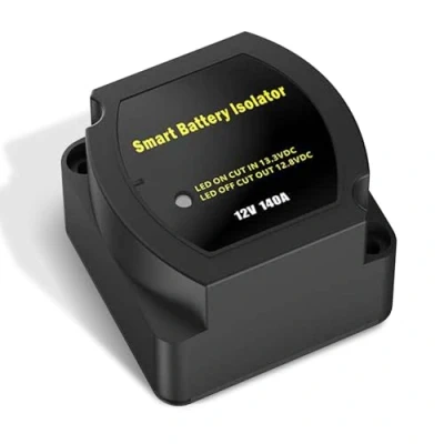 Imagen de Aislador de batería dual, 12 V, 140 A, relé sensible al voltaje, separación controlado por carga automático, batería, separador dual