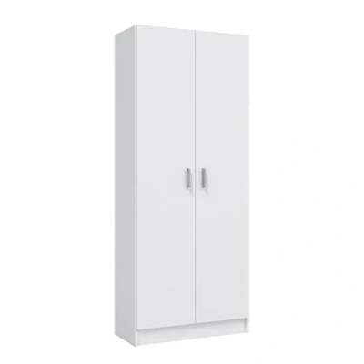 Imagen de Habitdesign Armario Multiusos, Escobero, 2 Puertas, Acabado en Color Blanco Mate, Medidas: 73 cm (Ancho) x180 (Alto) x 37 (Fondo)