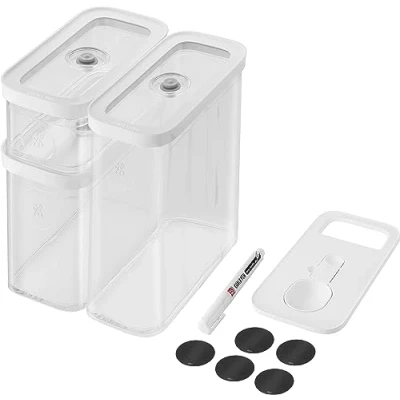 Imagen de ZWILLING Fresh &amp; Save Cube Set de almacenamiento 5 piezas, tamaño mediano, incluye 2 cubos medidores, tazas medidoras, etiquetas NFC