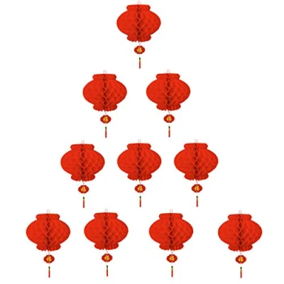 Imagen de TAO Linterna Roja Decoración del Año Nuevo Chino Restaurante Fiesta Paquete de 10 (30 cm)