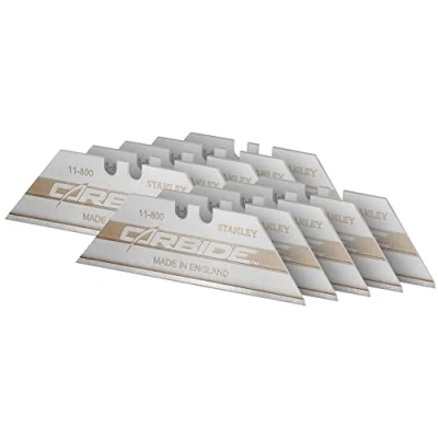 Imagen de Stanley FatMax 2 11 800 Pack hojas de cuchillo alto rendimiento Carbide, Plateado, Estándar, Set 10 Piezas