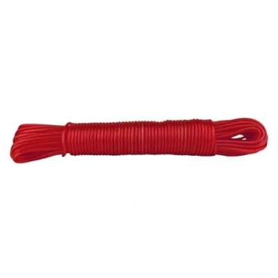 Imagen de IDEA HOME Cuerda de Tendedero Cristal 20 M Resistente para el Hogar, Jardín y Camping, Lavandería Robusta Núcleo Poliéster Revestimiento Plástico, Rojo Transparente