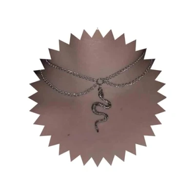 Imagen de Yheakne Punk Serpiente Colgante Collar Gargantilla De Plata En Capas Cadena Gótica Retro Joyería Para Las Mujeres Y Niñas