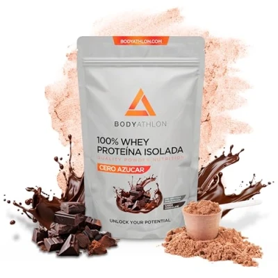 Imagen de Whey Isolate Protein 27g proteína por 30gAislado de Proteina Suero Leche Proteinas ISO en Polvo (2kg, Chocolate Sin Azúcar)