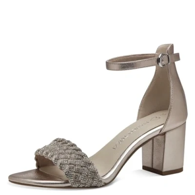Imagen de MARCO TOZZI Sandalia de tacón para Mujer con Plantilla Suave Feel Me 2 28399 42, Platinum Comb, 40 EU