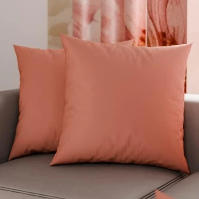 Imagen de PETTI ARTIGIANI ITALIANI Par de Fundas Almohada 45x45 cm, Pareja Funda Cojín Lisas Rosa Empolvado Oscuro, 100% Microfibra Hipoalergénica, Made in Italy