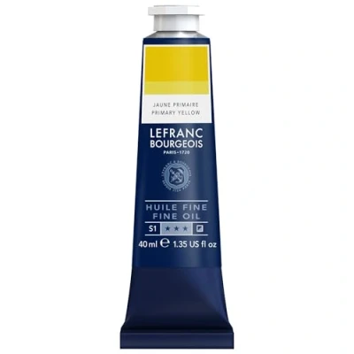 Imagen de Lefranc Bourgeois 301756 Pintura al óleo fina, calidad, resistente a la luz y de consistencia uniforme, tubo 40ml, ideal para lienzos tableros pintura, amarillo primario