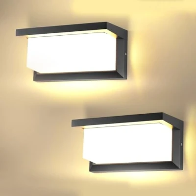 Imagen de CHENBEN Aplique Pared Exterior,3000K 18W luz Exterior,IP65 Impermeable Lampara Exterior,Aluminio led exterior para decoracion jardin,terraza,porche,patio, garaje,2 Piezas