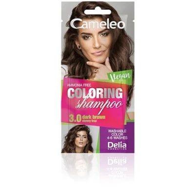 Imagen de Cameleo Champú tintado Marrón oscuro Refresque rápido y fácil de color &quot;Color en color&quot; Sin amoniaco ni oxidantes bolsa 40 ml