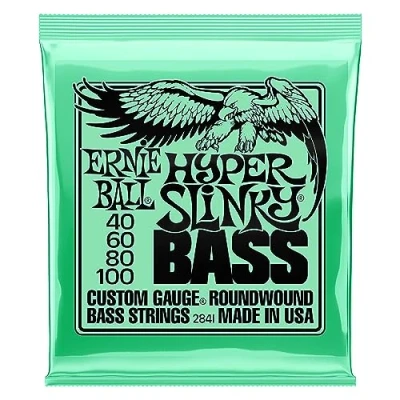Imagen de Ernie Ball Hyper Slinky Cuerdas para bajo eléctrico, entorchado de níquel, calibre 40 100