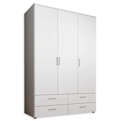 Imagen de Stella Trading SPAZIO Blanco Armario versátil giratorias de 4 Puertas para tu Dormitorio, Madera ingeniería, türig