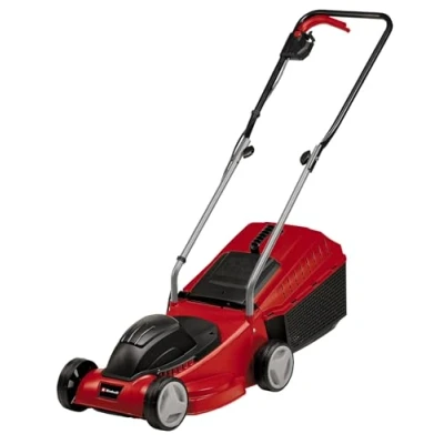 Imagen de Einhell cortacésped eléctrico GE EM 1032 de 32 cm Ancho, Caja césped 30 l, 3 Niveles Altura Corte, Ligero con Cable para Jardines pequeños y medianos
