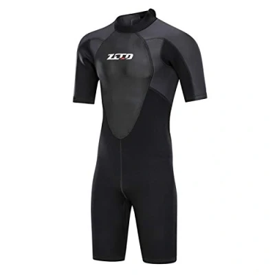 Imagen de Trajes de Neopreno 3 mm para Hombres, Premium con Cremallera Trasera, Buceo Cortos Surf, Snorkel, piragüismo, Pesca submarina, Piel Buceo(Negro 2XL)