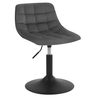 Imagen de WOLTU 1X Taburete para Tocador de Maquillaje Cocina con Respaldo Terciopelo Regulable en Altura Giratorio Peluquería Silla Escritorio Gris Oscuro 38 49,5 cm