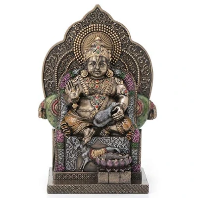 Imagen de Veronese Design Estatua de Lord Kubera Hindú Dios la Riqueza Kuvera Kuber Kuberan Protector del Mundo 7.4 Pulgadas con Acabado Bronce Antiguo