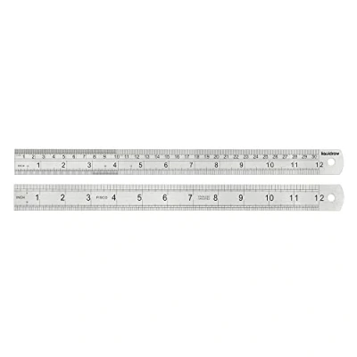 Imagen de Liquidraw Regla de acero inoxidable para cortar costura con medición métrica e imperial ingenieros y arquitectos (15 cm, 20 30 60 1 metro) (30 cm)