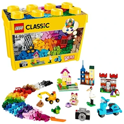 Imagen de LEGO Classic Caja de Ladrillos Creativos Grande, Juguetes Construcción y Manualidades para Niños Niñas 4 Años o Más, Animales, Casas Coches Juguete, Regalos Cumpleaños Infantiles 10698