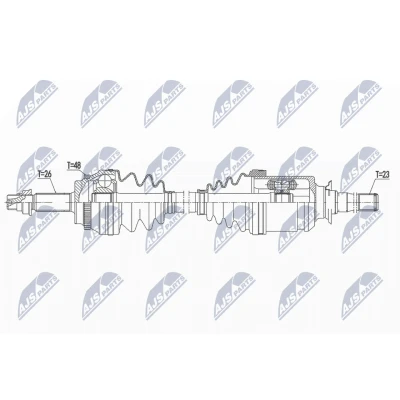 Imagen de NTY NPW TY 133 Árbol de transmisión Eje delantero, derecha TOYOTA: RAV4 II SUV