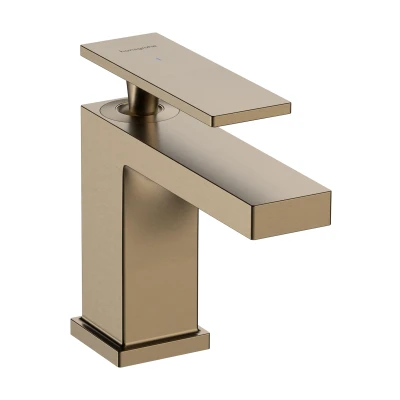 Imagen de hansgrohe Tecturis E 73013140 Válvula de pie 80 EcoSmart+ con mango palanca para agua fría o premezclada sin desagüe monomando mezclador lavabo, bronce cepillado, altura