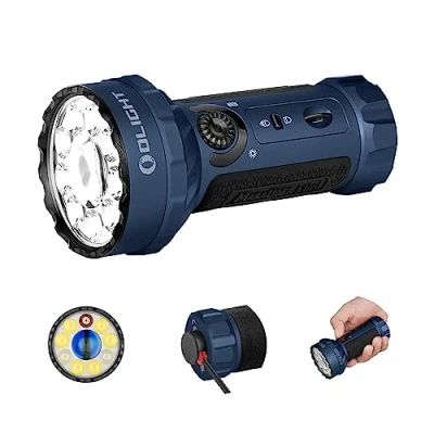 Imagen de OLIGHT Marauder mini Linterna Táctica LED de Alta Potentcia Recargable 7000 Lúmenes 600 Metros 35.5 Horas Max. Práctica Trabajo Exterior al Aire Libre(Azul Oscuro)