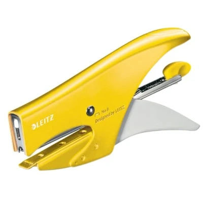 Imagen de Leitz Alicates de grapado, capacidad 15 hojas, cuerpo ergonómico metal, incluye grapas, gama WOW, 55472016 amarillo
