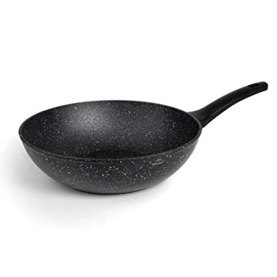 Imagen de Lacor 26848 Sarten Wok, Antiadherente, Aluminio forjado de calidad, Apta para todo tipo cocinas incluído inducción, Full Induction, Ø28cm, Ecológica y sin PFOA, Negro.