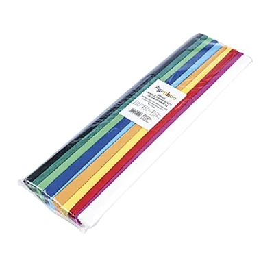 Imagen de gimboo 10 rollos de papel crepé, 50 x 200 cm, varios colores, ideal para pasatiempos creativos, 1 paquete/colores surtidos, 14113352 99