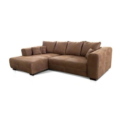 Imagen de CAVADORE Mavericco Sofá esquinero, Microfibra, Altara Nubuck Marrón Claro