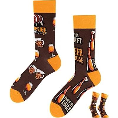 Imagen de TODO COLOURS Calcetines de cerveza para hombre, diseño casa Beer House 39 42