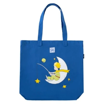 Imagen de Grupo Erik Bolso tela El Principito Tote bag negro con asas cómodas shopper 40x42cm / Bolsa de algodón Bolsas reutilizables compra pegable