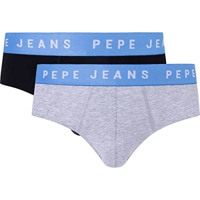 Imagen de Pepe Jeans Logo BF LR 2P Briefs, Negro (Black), L (Pack de 2) para Hombre