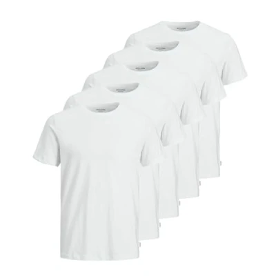 Imagen de Jack &amp; Jones Jjeorganic Basic tee SS O Neck Noos Camiseta, Hombre, Pack de 5 X Blancos, L