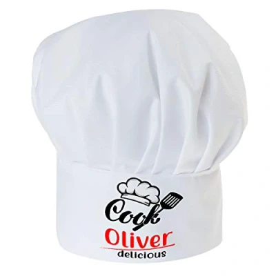 Imagen de Gorro Cocinero para niños de niño Bebé Cocina Ajustable con Velcro Chef Nombre/con Texto Nombre [099]