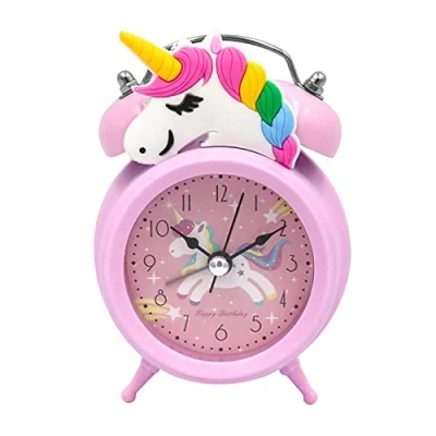 Imagen de CAM2 Despertador, Despertador Infantil Einho rnM para Niñas Silencioso sin Tic Tic, Rosa Cuento de Hadas
