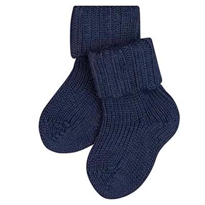 Imagen de FALKE Flausch B SO algodón lana unicolor 1 par, Calcetines Unisex bebé, Azul (Dark Navy 6370), 74 80