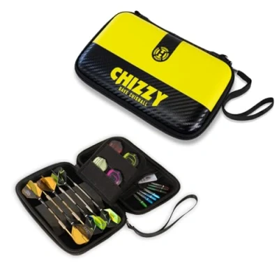 Imagen de Harrows Dave Chizzy Chisnall Player Pro 6 Funda para dardos (6 unidades, material de protección EVA, dardos, color negro y amarillo