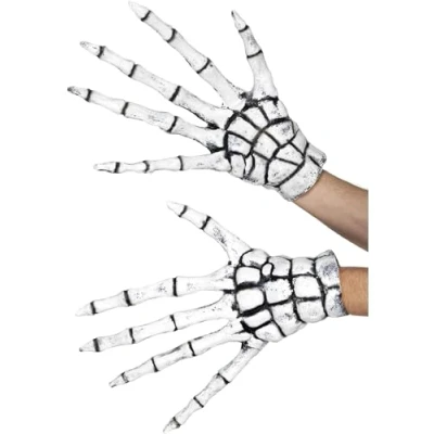 Imagen de Smiffys Guantes de Parca/Esqueleto, Blanco, Látex