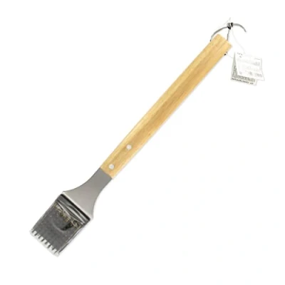 Imagen de Fackelmann Cepillo para Barbacoa, con Rascador Limpiar Parrillas y Barbacoas, Cerdas de Latón una Limpieza Eficaz, Mango Madera Robusto, 42 cm