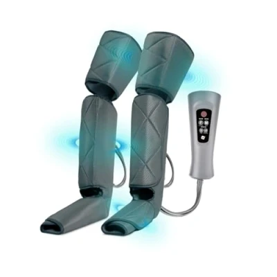 Imagen de NK Masajeador de piernas, 6 Modos masajes completos y parciales, 4 Niveles Intensidad para cada modo, Temporizador con botones, Función Calor, Compresión aire relajación muscular