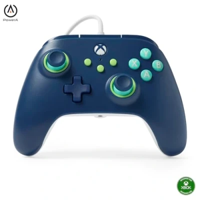 Imagen de Power A mando con cable Xbox Series XS Azul marino, mando, para videojuegos cable, juegos, funciona One