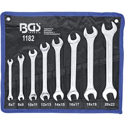 Imagen de BGS 1182 Juego de llaves fijas dobles 6 x 7 20 22 mm 8 piezas