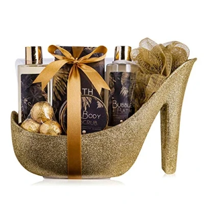 Imagen de accentra Set de regalo Aroma Vainilla Almendra Para mujer belleza lujo con gel ducha, sales baño, loción corporal y mucho más. mujeres estilete cerámico glitter