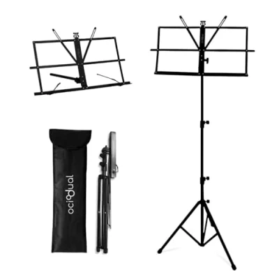 Imagen de OcioDual Atril Musica, Tripode, Partituras, Soporte Portatil, Plegable con Bolsa de Transporte, Orquesta, Faristol, Altura Ajustable Regulable, Extensible, para Libros